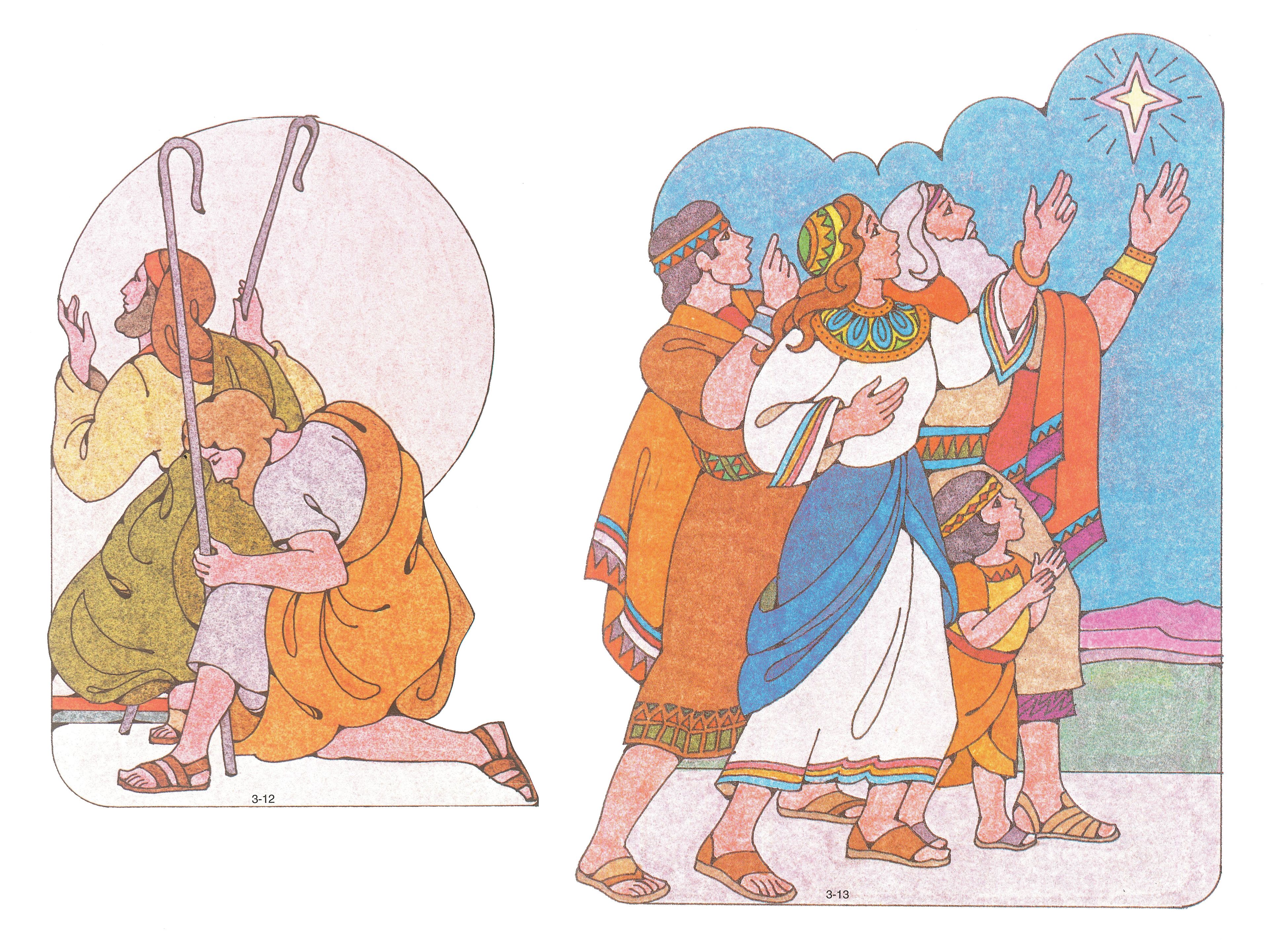 Primary 3: Choose the Right B Cutouts 3-12, The Shepherds; 3-13, The Nephites and the Star.