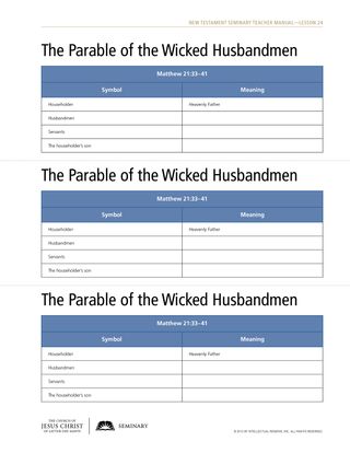 handout, Parable of the Wicked Husbandmen