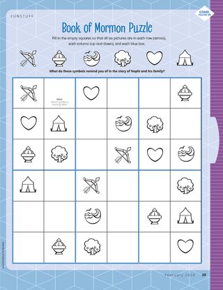 sudoku puzzle with Book of Mormon symbols