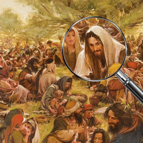 Հիսուսը նայում է, թե ինչպես են մարդիկ սնվում