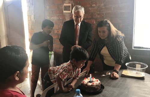 Salvador with Elder and Sister Gong