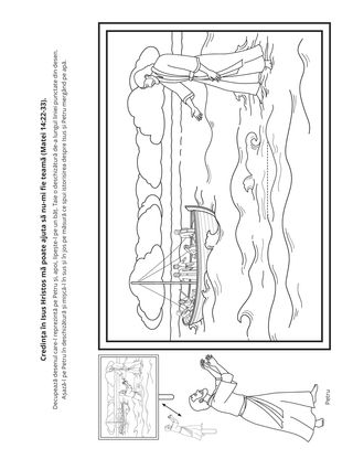 pagină cu activități: Isus Hristos mă poate ajuta să nu-mi fie teamă