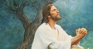 Ježíš Kristus se modlí v zahradě getsemanské