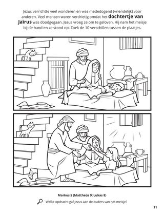 Jesus Raised Jairus’s Daughter from the Dead coloring page