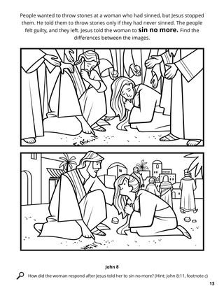 Jesus Tells a Woman to Sin No More coloring page