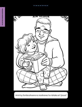 Page from the January 2023 Friend Magazine. Coloring Page: The Bible Teaches About Jesus