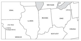 kaart, Ohiost Missourisse