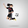 Girl playing soccer