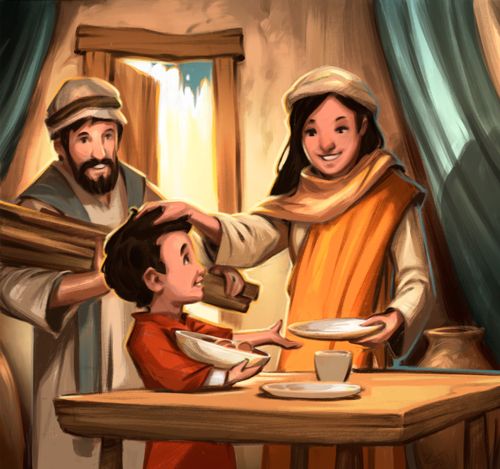 young Jesus with his parents