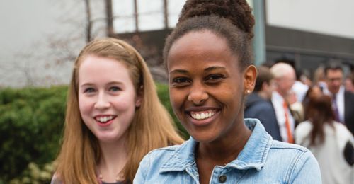 young women at conference