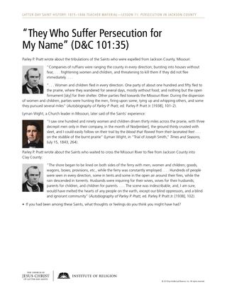 “They Who Suffer Persecution for My Name” (D&C 101:35)