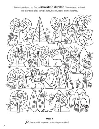 Adam and Eve in the Garden of Eden coloring page