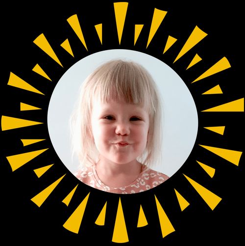 A young girl named Aasa Laitinen with an yellow hi light around her face.