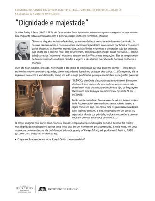 Material complementar: “Dignidade e majestade”