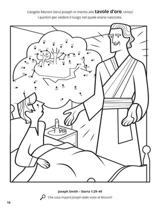 Angel Moroni Appeared to Joseph coloring page