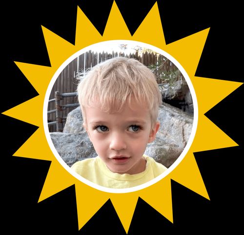 A young boy named Owen Neibaur with an yellow hi light around his face.