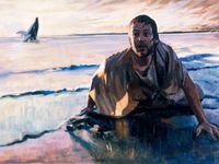 Jonah on the beach at Nineveh