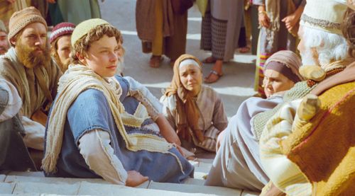 depiction of Jesus as a young boy in the temple