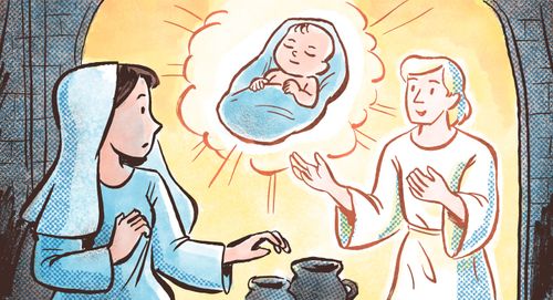 mary and baby jesus cartoon