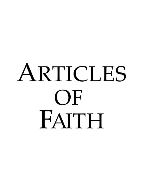 The words "Articles of Faith" in black text on a white background.