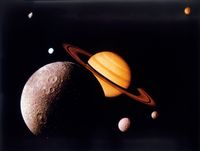 Saturn and its moons