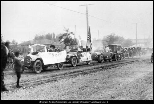 line of cars in a parade