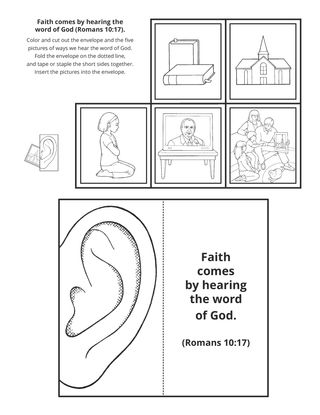 activity page: faith comes from hearing