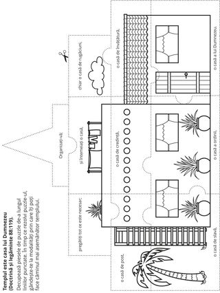 pagină cu activități: Templul este casa lui Dumnezeu