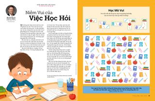 Sinh hoạt trên trang PDF với đồ dùng học tập trong bảng