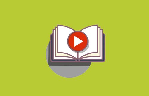 open book with video play button