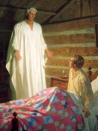 The Angel Moroni Appears to Joseph Smith, by Tom Lovell