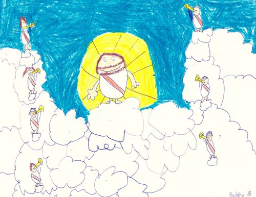 drawing of Jesus in heaven