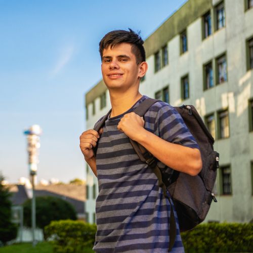 boy with backpack