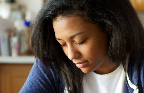 young woman praying