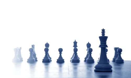 several game pieces used for the game of chess
