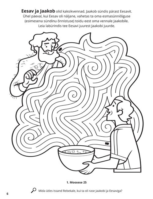 Esau and Jacob coloring page