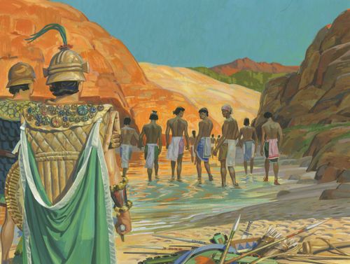 Lamanites walking away from Nephites