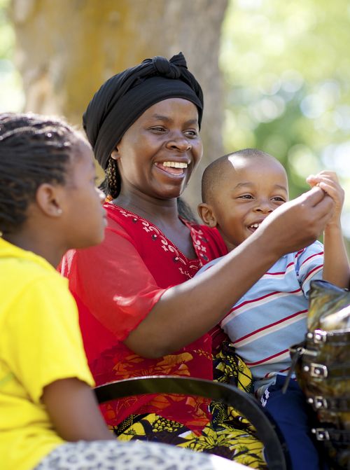 woman with children