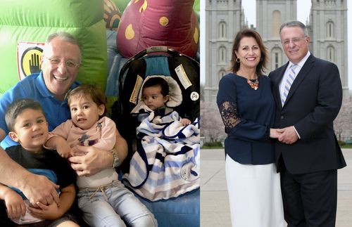 Elder Soares with grandchildren and wife