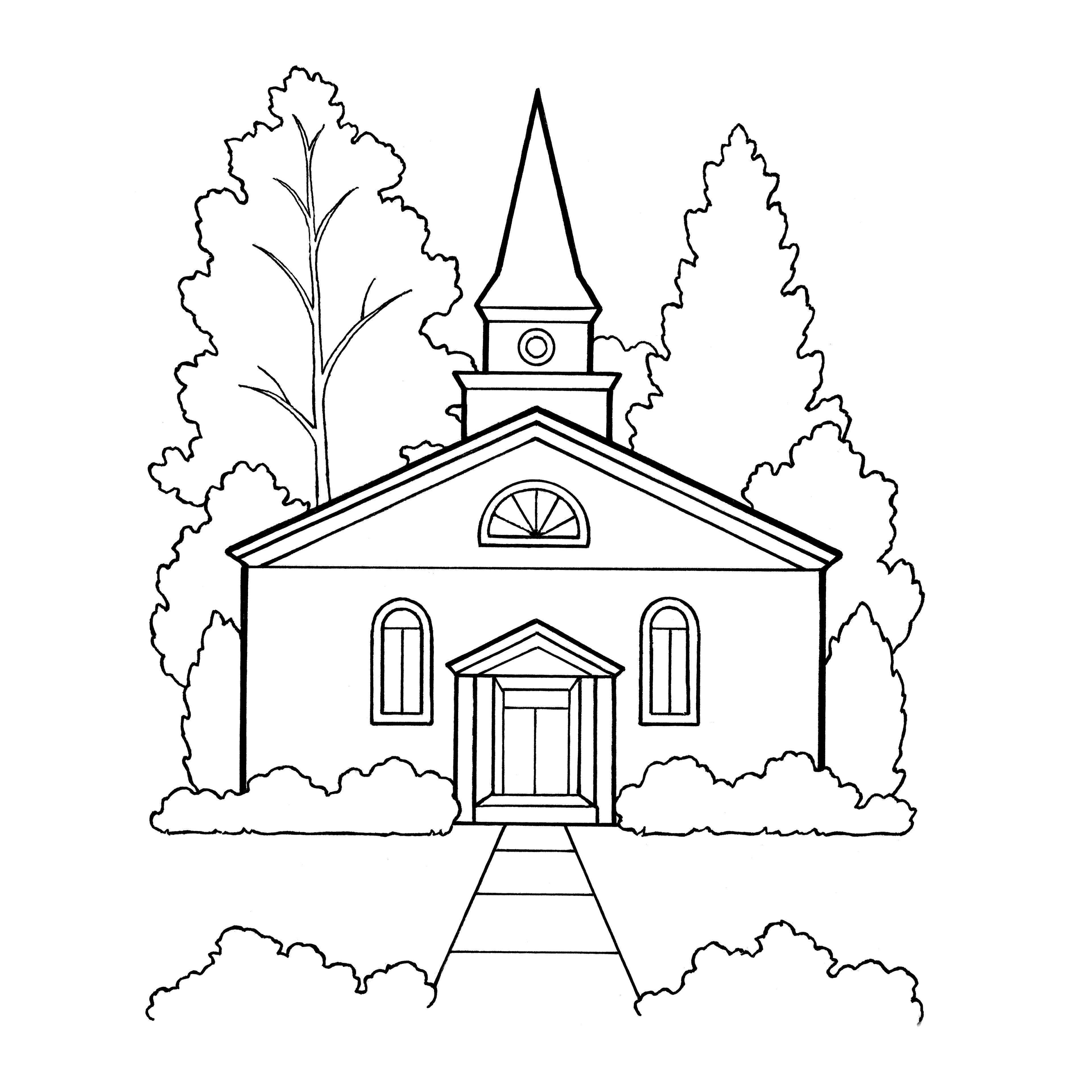 An illustration of the eleventh article of faith—“Worship” (a Church building).