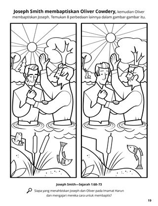 Joseph and Oliver Were Baptized coloring page