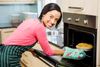 Woman baking a pie