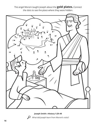 Angel Moroni Appeared to Joseph coloring page