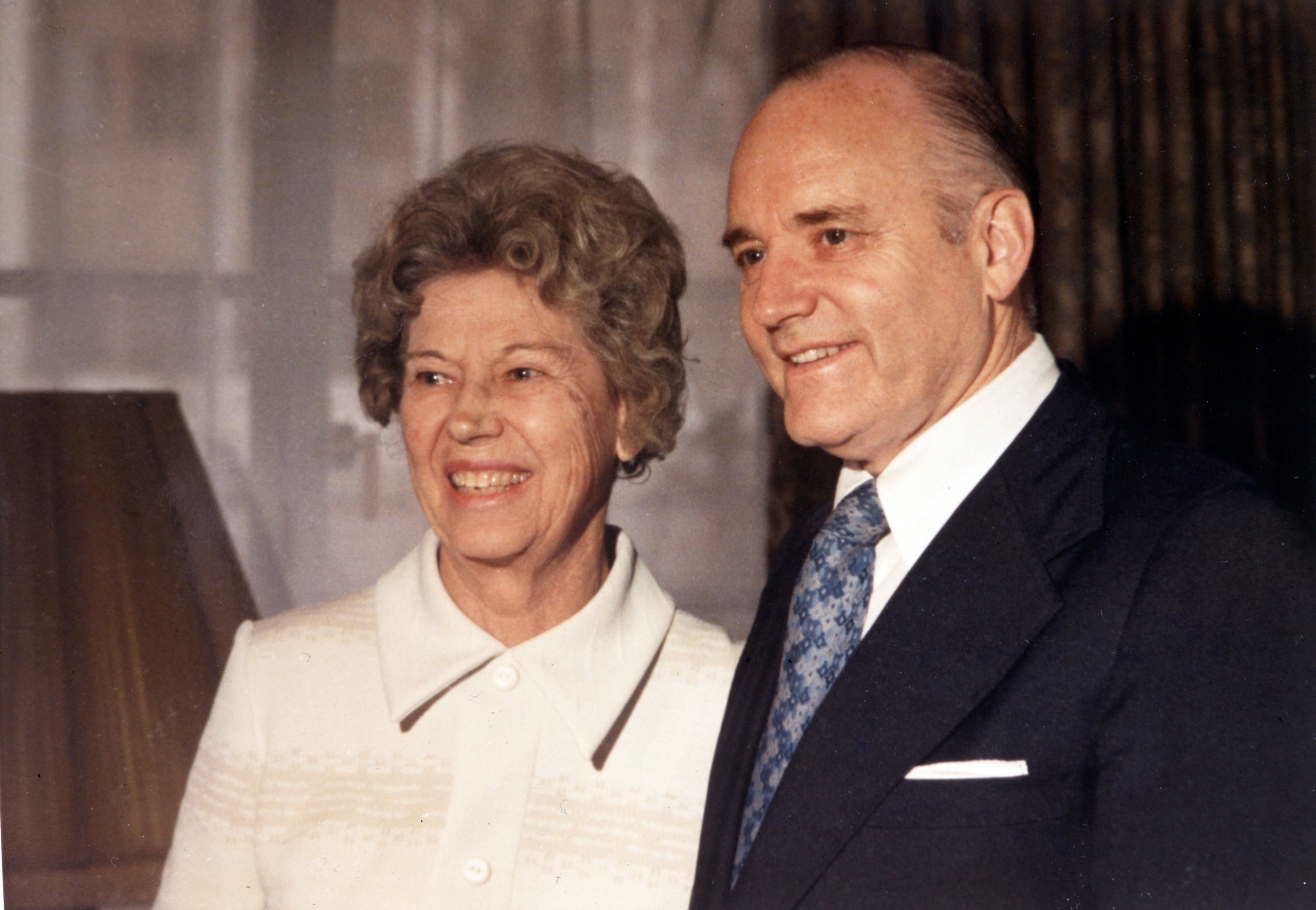 President Howard W. Hunter beside his wife Clara Jeffs Hunter.