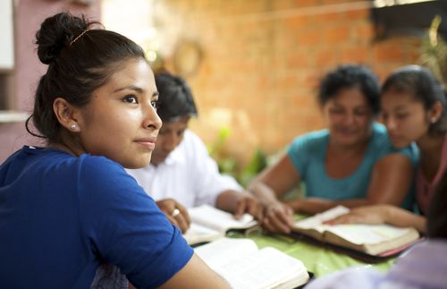 family reading scriptures