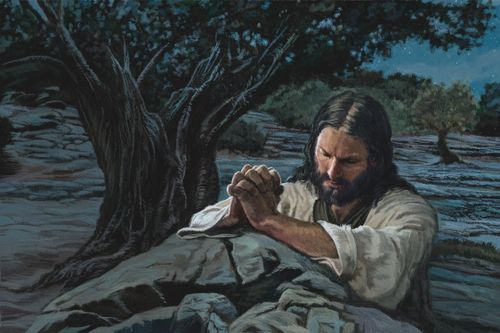 the Savior praying in Gethsemane