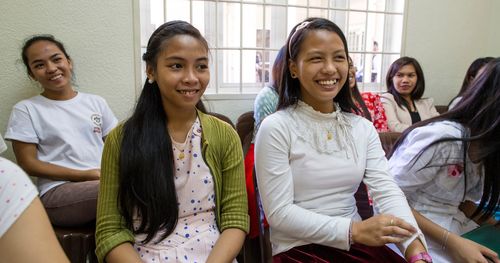 A ward in the Philippines come to church on bikes, walking and on motorcycles. They walk into the meetinghouse and attend their classes and sacrament meeting. People speak, teachers teach, they sing, they learn and then they leave the building to go home.