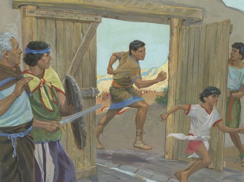 Nephites running