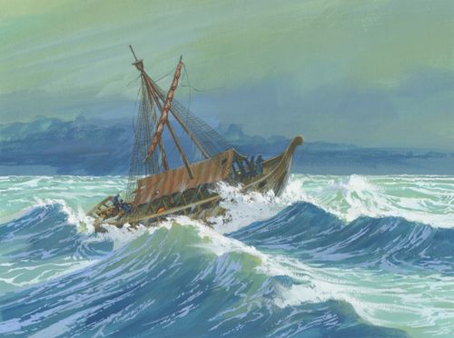 Because of their wickedness, the Liahona stopped working.  They did not know which way to steer the ship.  A terrible storm blew the ship backward for three days.  Chapter 8-4 (1 Nephi 18:12-13)