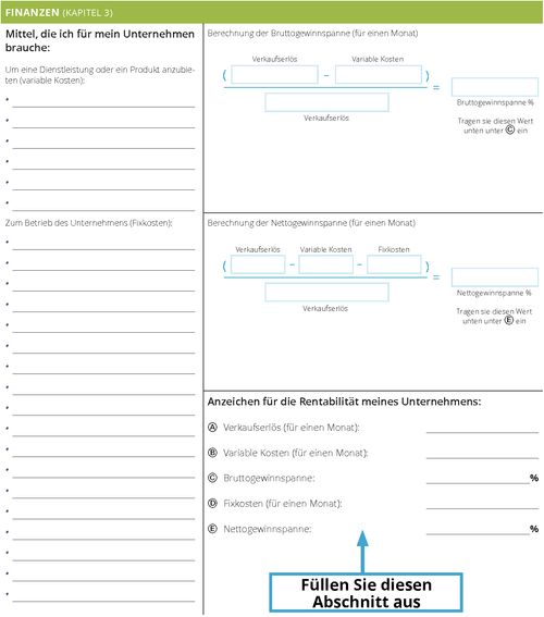 Beispiel: Anzeichen für die Rentabilität meines Unternehmens